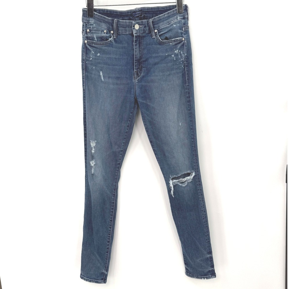 MOTHER‎ High Waisted Looker Jeans Women 29 Distressed Streetwear Grunge Designer
